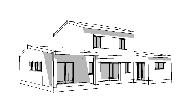 plan maison moderne sketchup