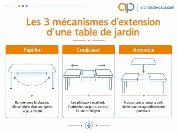 Quel m&eacute;canisme est fiable pour une table de jardin extensible ?
